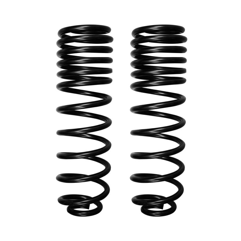 Skyjacker 4-inch dual-rate long-travel rear coil spring set in black powder coat for Jeep Wrangler JK Unlimited