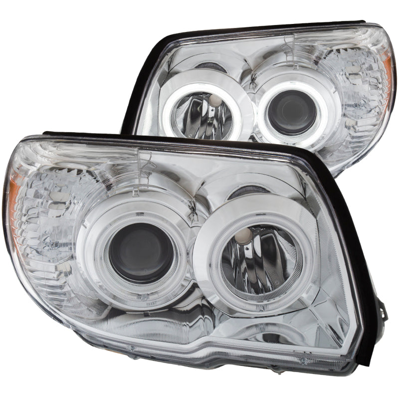 Pair of ANZO chrome housing projector headlights with CCFL halos for 2006-2009 Toyota 4Runner.