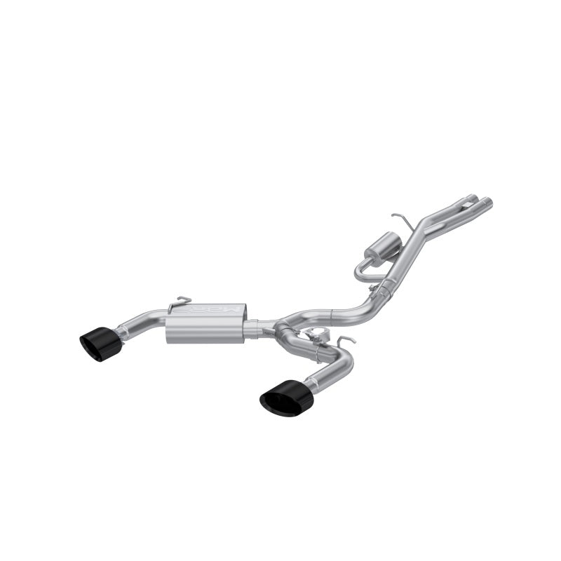 MBRP Armor Pro Series T304 stainless steel cat-back exhaust with valved 3-inch piping and oval black chrome tips