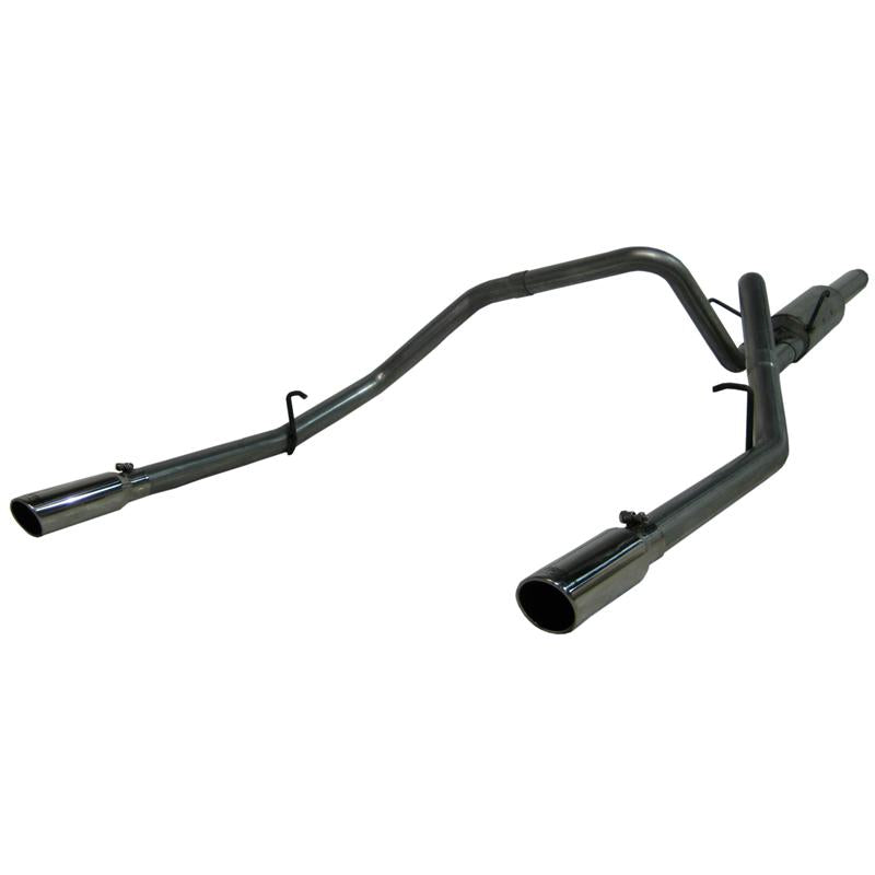 MBRP ARMOR LITE dual split rear cat-back exhaust system featuring aluminized steel tubing and stainless steel tips.