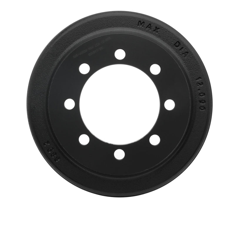 DFC True Balanced rear brake drum with black high-temperature coating for 1971-1993 Dodge and Plymouth vehicles.