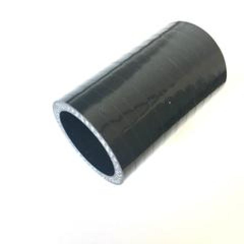 Black 1.5-inch 4-ply reinforced straight silicone coupler by Ticon Industries.