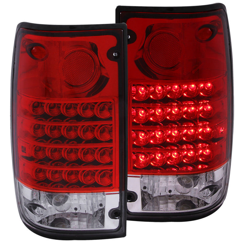 ANZO Red and Clear LED Taillight assemblies for 1989-1995 Toyota Pickup