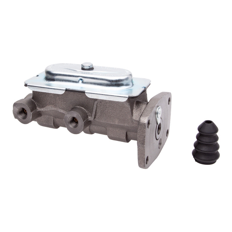 DFC brake master cylinder featuring cast housing and dual reservoir ports for 1967-1974 Chrysler, Dodge, and Plymouth.