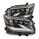 AlphaRex NOVA-Series black housing LED projector headlights for 2014-2023 Lexus GX460 with plank-style DRLs.