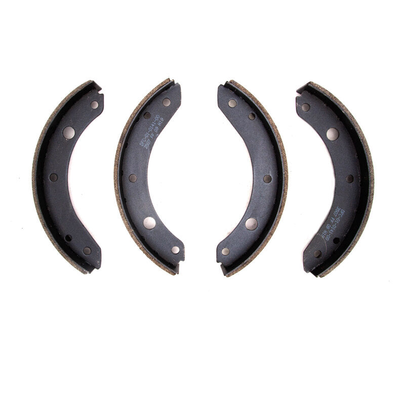 Black coated semi-metallic brake shoes with 100 percent new carbon steel cores for select 1936-1952 Chevrolet and GMC.