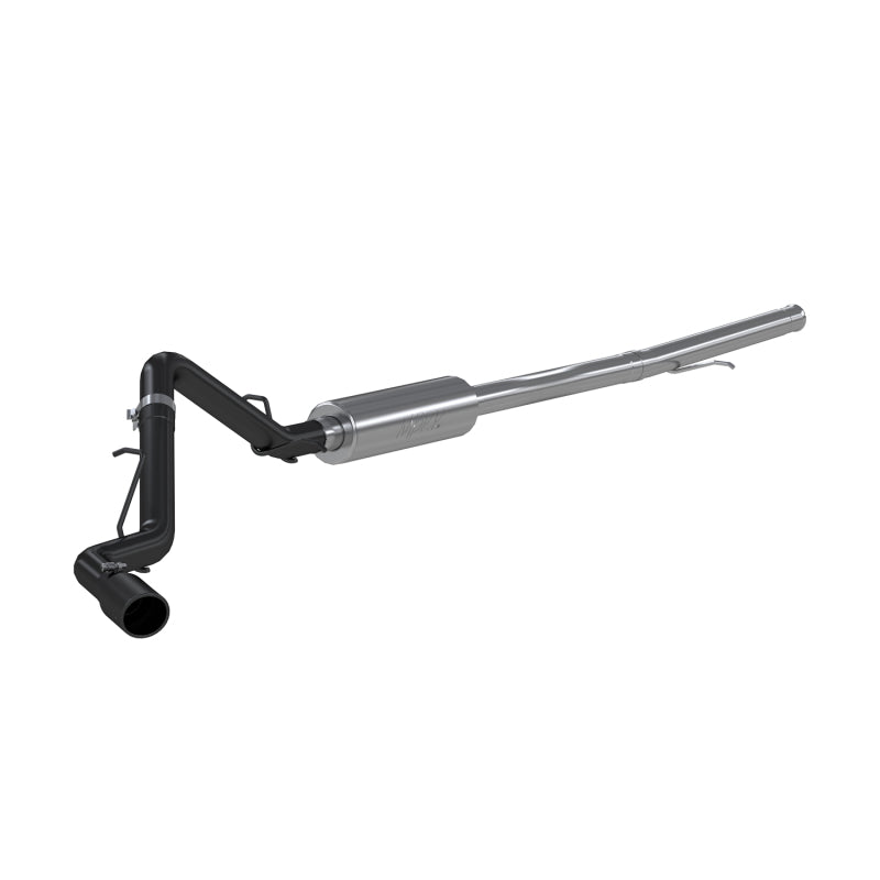 MBRP ARMOR BLK Series 3-inch cat-back exhaust system with black powder-coated tailpipe and exhaust tip.