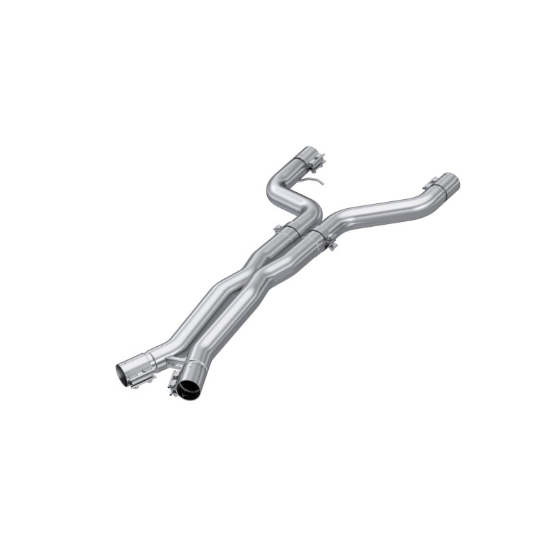 MBRP Armor Pro Series T304 stainless steel 3-inch resonator bypass X-pipe for BMW G80 M3 and G82 M4.
