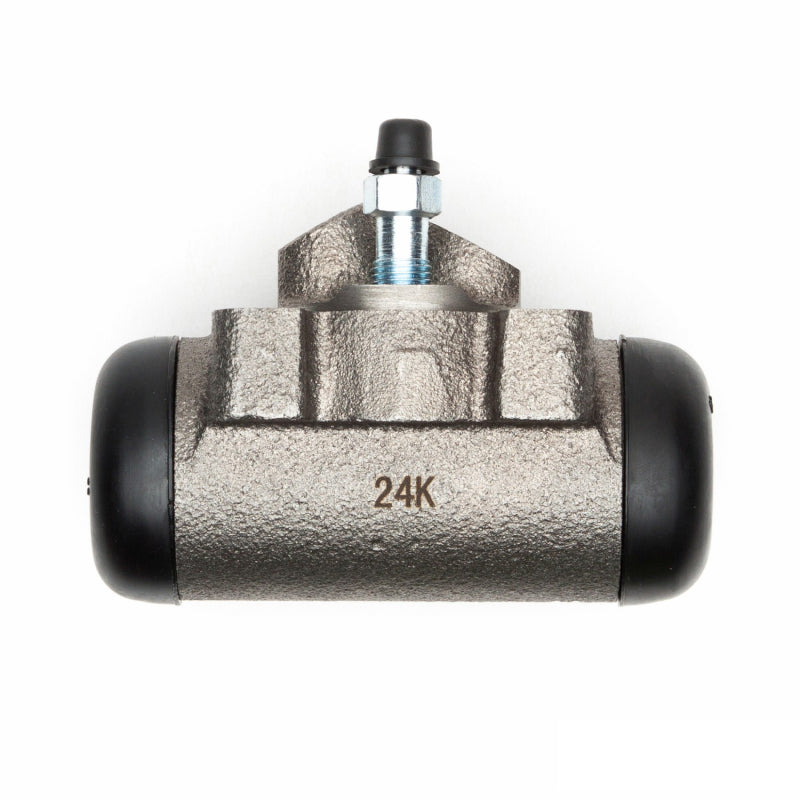 DFC rear left brake wheel cylinder assembly featuring hydraulic port and rubber piston boots.