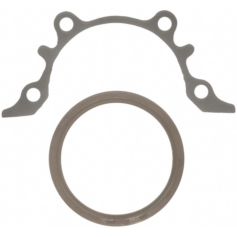 Fel-Pro BS40634 engine crankshaft seal kit featuring a black rubber seal for automotive engine repair.