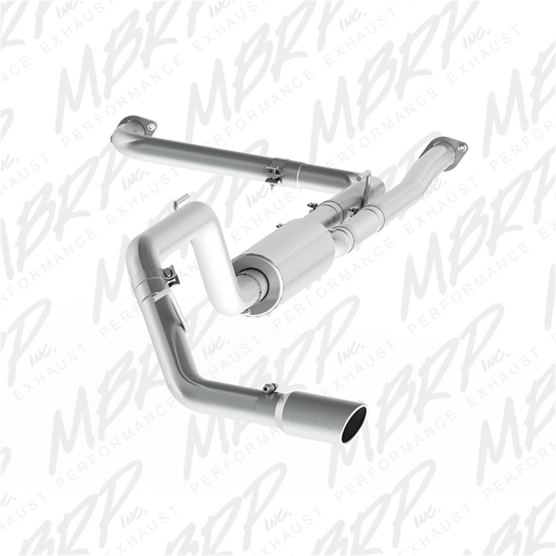 MBRP Armor Lite 3-inch aluminized steel cat-back exhaust system with 4-inch polished tip for Nissan Titan XD