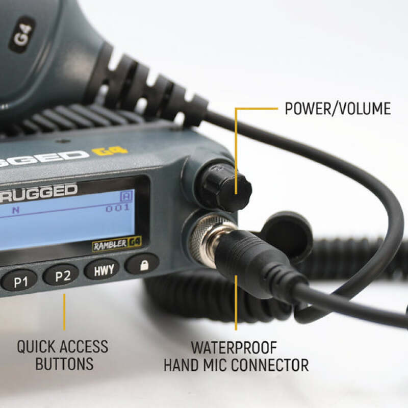 Rugged Radios Rambler G4 GMRS Mobile Radio Kit Lite with Stealth Antenna