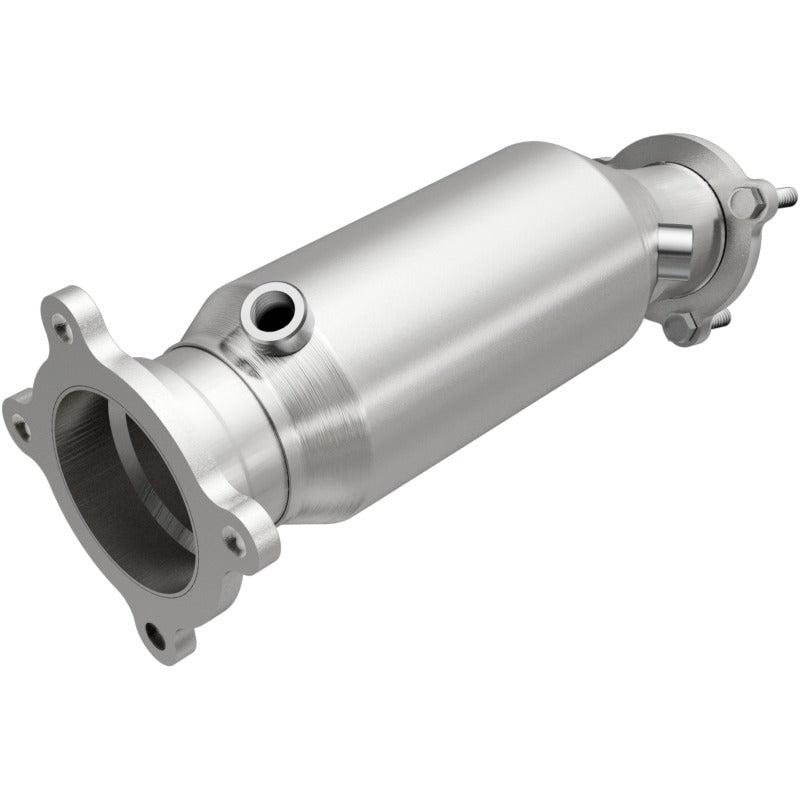 MagnaFlow 52292 stainless steel direct-fit catalytic converter for Audi A6 with mandrel-bent tubing and mounting hardware.