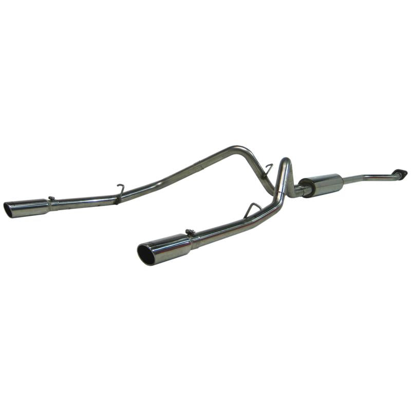 MBRP Armor Plus Series T409 stainless steel dual split rear cat-back exhaust system with polished tips