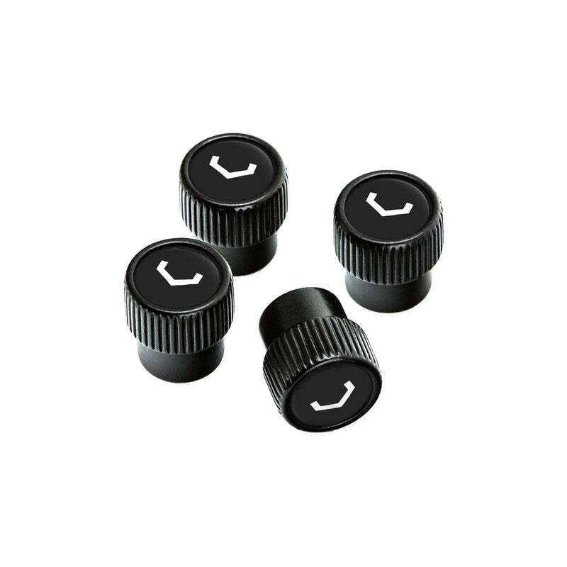Vossen Classic V Valve Stem Cap Set - Black/Black (ST-VALVE-STEM CAP-2)