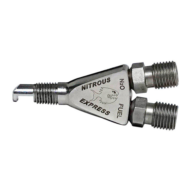 Nitrous Express Piranha Nozzle part 70001 with 1/16 NPT threads and 90-degree discharge
