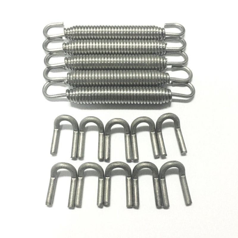 Ticon Industries titanium weld-on exhaust tabs and black silicone sleeved springs kit 5 pack