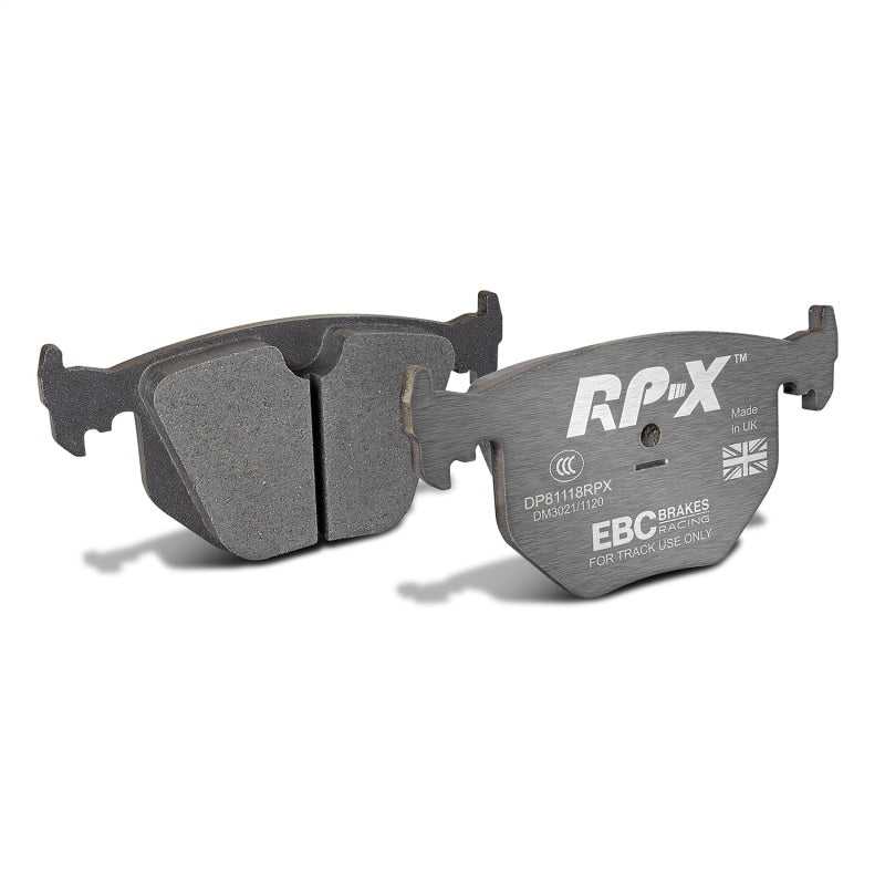 EBC Racing RP-X rear brake pads with stainless steel backing plates and Nucap NRS retention for 2001-2006 BMW M3.