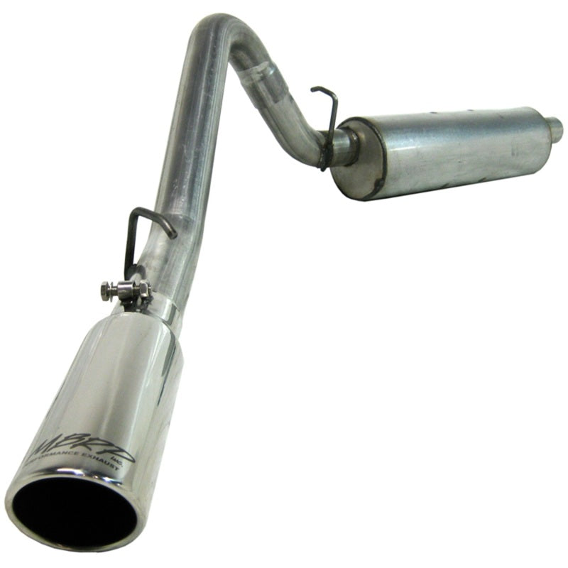 MBRP Armor Lite series aluminized steel cat-back single exhaust system with stainless tip for 1997-1999 Jeep Wrangler TJ