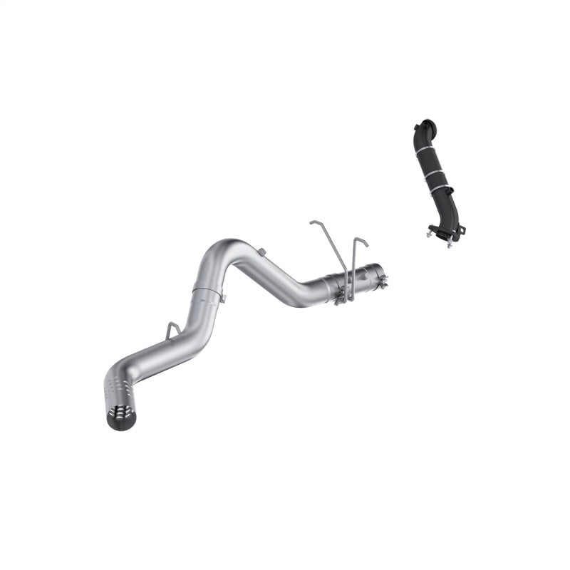 MBRP Armor Lite 4-inch aluminized steel cat-back exhaust system with included downpipe and installation clamps.