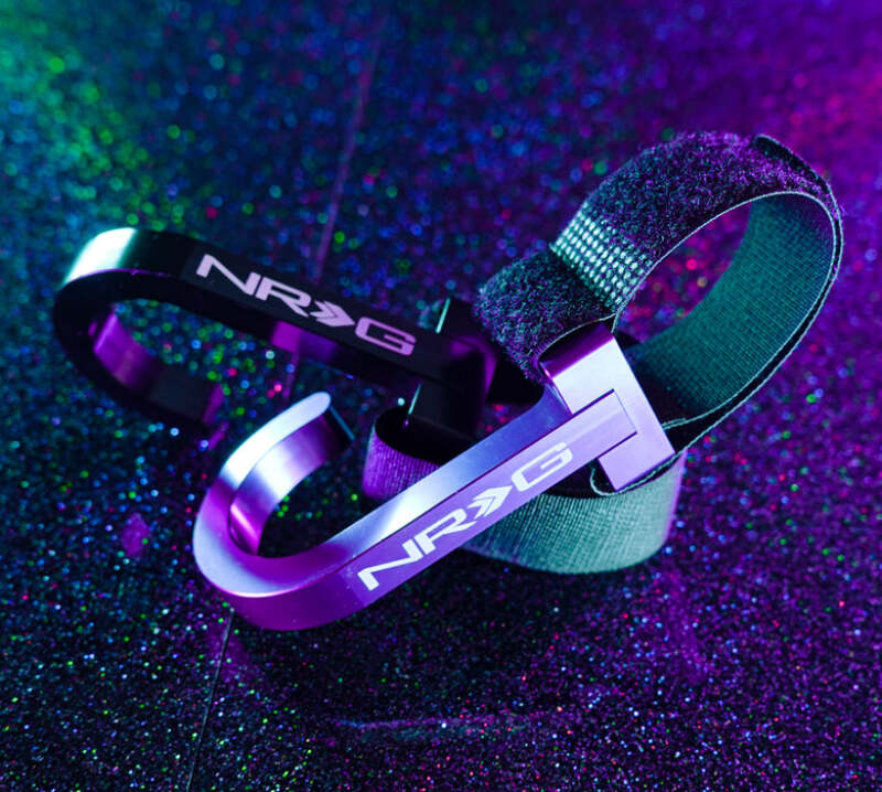 NRG Innovations CNC Aluminum Steering Wheel Hook with Laser Logo - Titanium