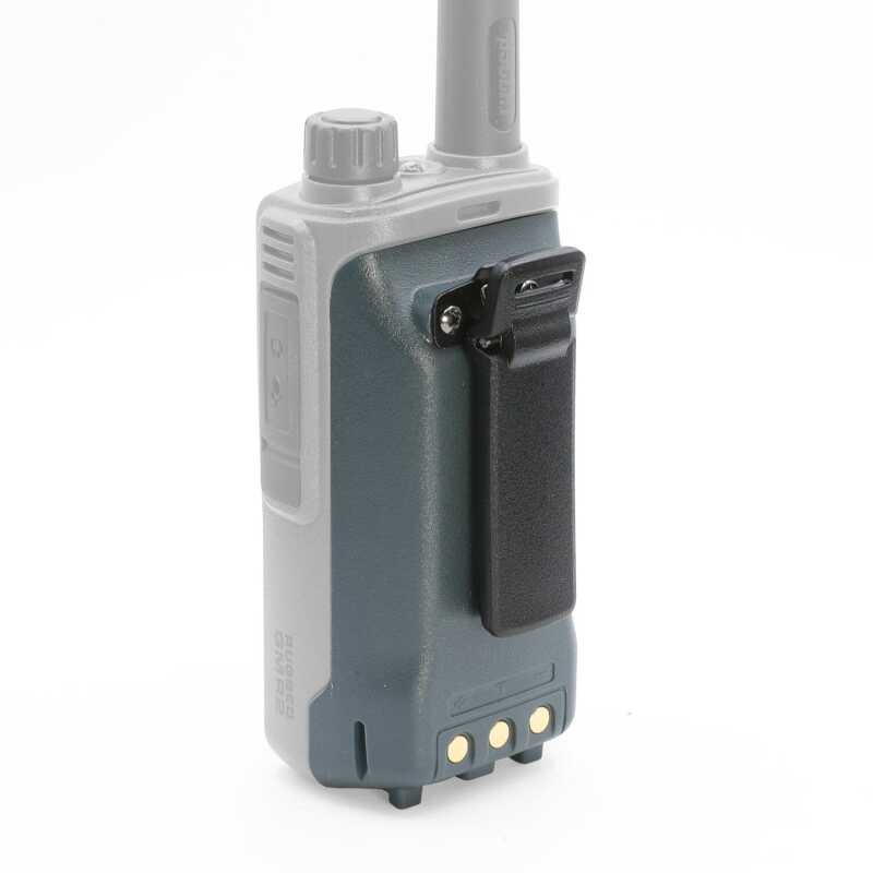 Grey Rugged Radios XL Lithium-Ion battery for GMR2 and GMR2 Plus handheld radios featuring a built-in USB charging port
