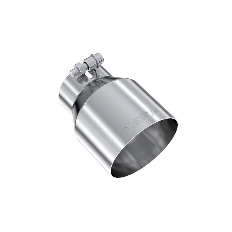 MBRP mirror-polished T304 stainless steel dual wall exhaust tip with 4.5-inch outlet and 3-inch inlet.