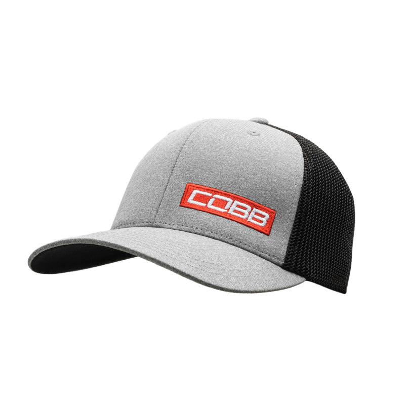 Cobb Tuning 2-tone stretch-fit hat with a heather grey front panel and black mesh back.