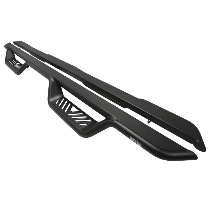 Westin Outlaw Drop Nerf Step Bars; 1.5in Tube; Textured Black - Fits 1999-2016 Ford F-250/F-350 Super Duty Crew Cab