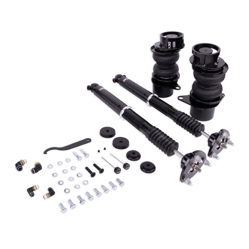 Air Lift Performance rear air suspension kit featuring progressive-rate bellows and silver-anodized aluminum end caps