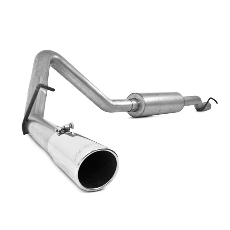 MBRP Armor Lite 3-inch aluminized steel cat-back exhaust system with single side exit and polished tip.