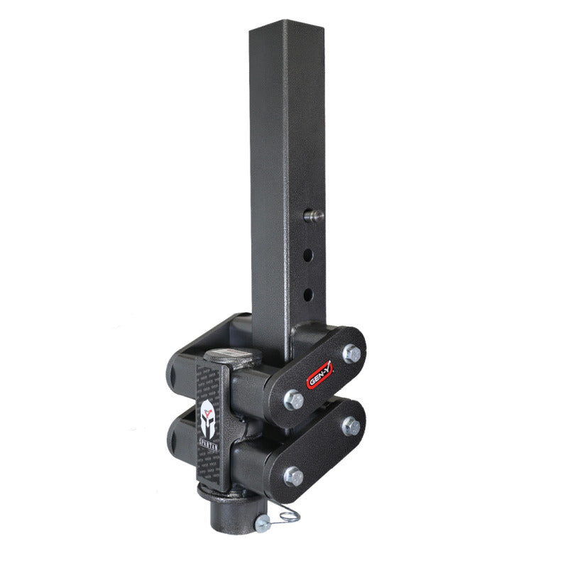 Gen-Y Spartan Torsion-Flex gooseneck coupler with 4-inch square tube and 5-inch offset