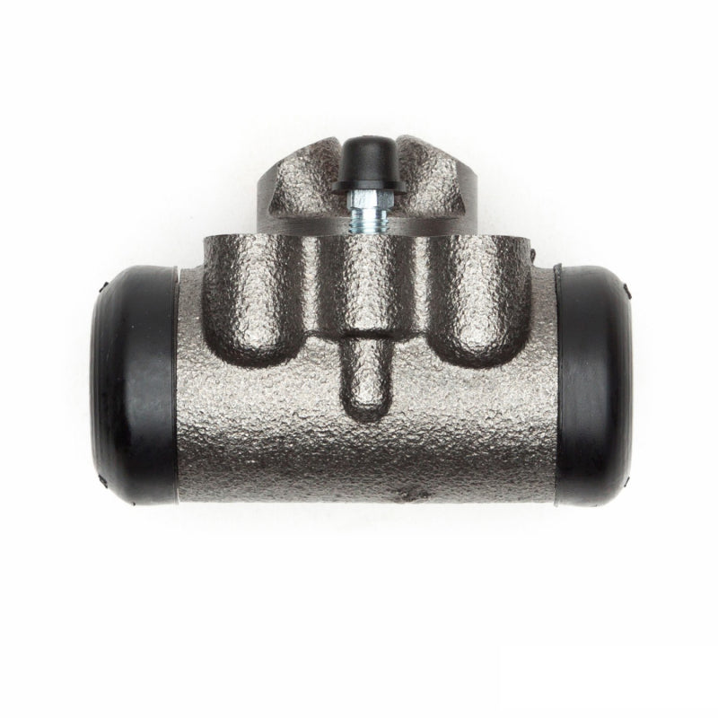 DFC 375-42008 front right brake wheel cylinder with cast metal body and protective rubber dust boots.