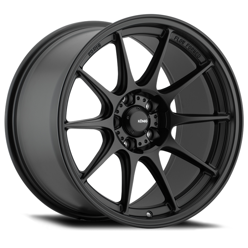 Konig Dekagram 10-spoke flow formed wheel in semi-matte black finish