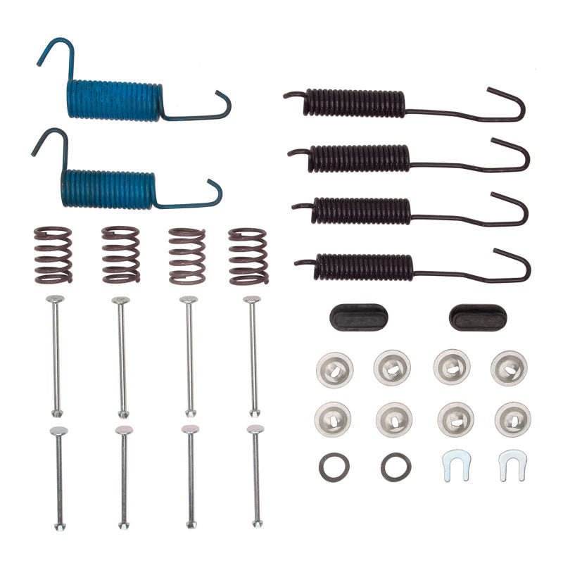 DFC 370-17000 drum brake hardware kit featuring various tension springs, pins, and hold-down clips.