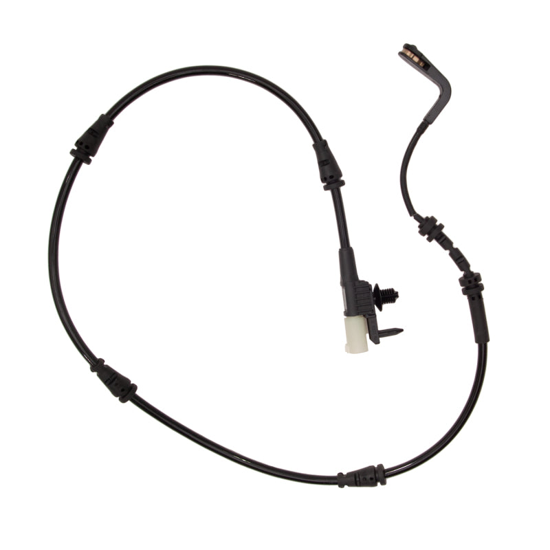 Rear brake pad wear sensor wire with electrical connector and probe for Jaguar and Land Rover vehicles.
