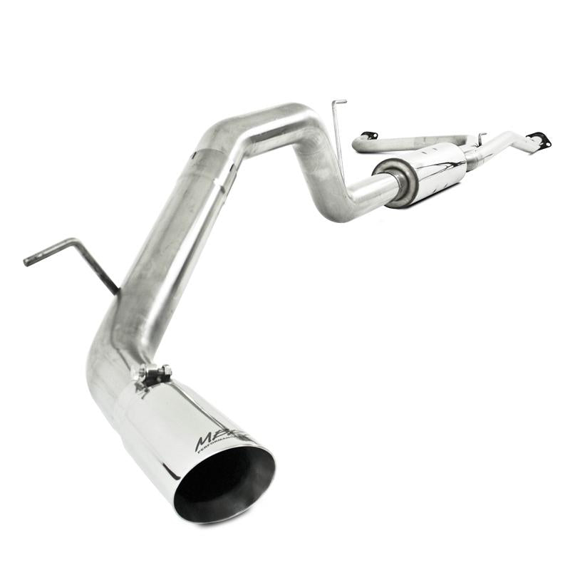 MBRP Armor Pro Series T304 stainless steel 2.5-inch cat-back exhaust with dual rear exit pipes.