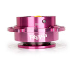 NRG Innovations Steering Wheel Quick Release Kit - Pink Body with Pink Heart Cutout Ring