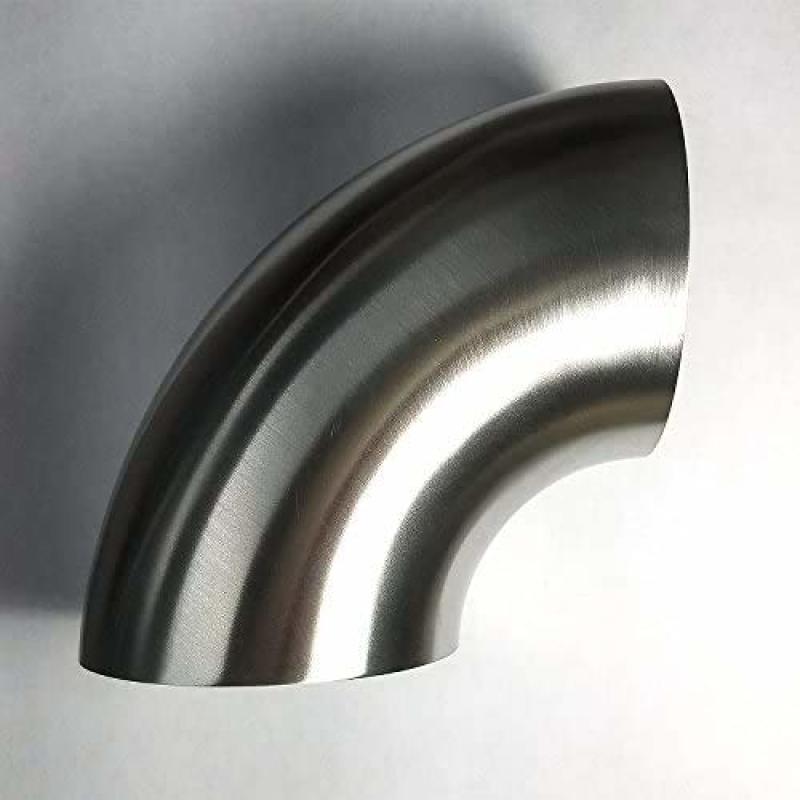 Stainless Bros 3.5-inch 90-degree mandrel bend with 1D center line radius and no leg design.