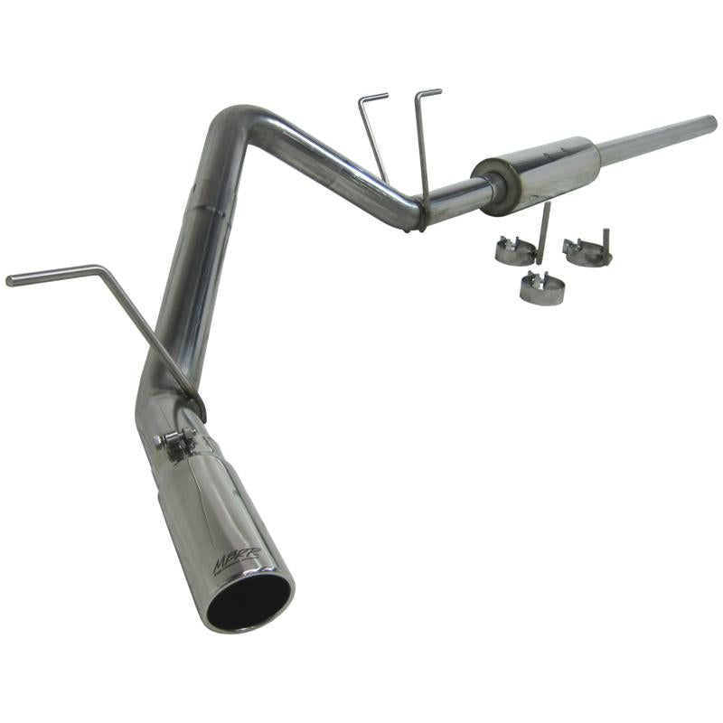 MBRP Armor Plus T409 stainless steel cat-back exhaust system with single side exit and polished tip for Ram 1500.