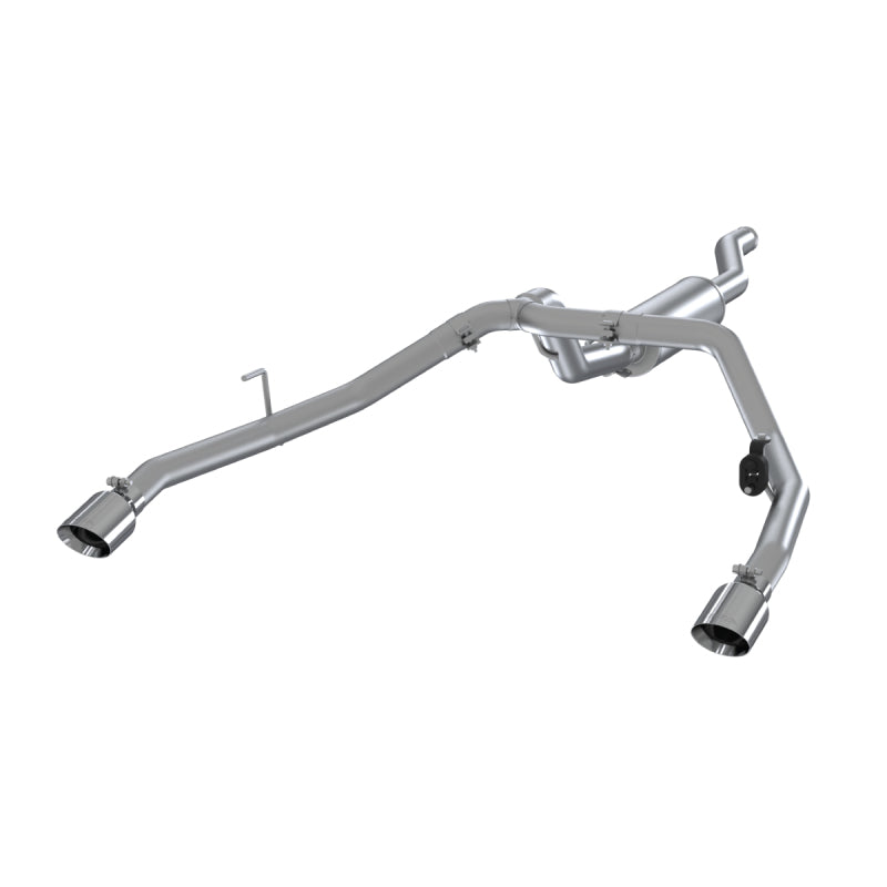 MBRP Armor Lite 2.5-inch aluminized steel dual rear exit cat-back exhaust system for 2020-2026 Jeep Gladiator.