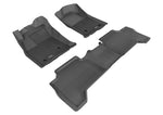 3D MAXpider Kagu Series Black Full Set Floor Mats for 2005-2011 Toyota Tacoma Double Cab