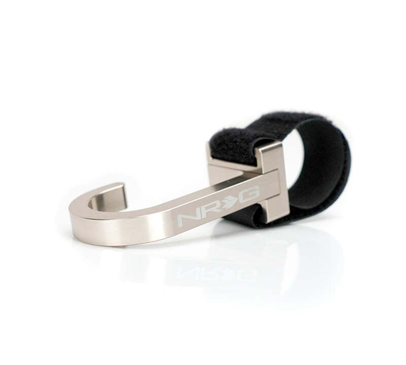 NRG Innovations CNC Aluminum Steering Wheel Hook with Laser Logo - Titanium
