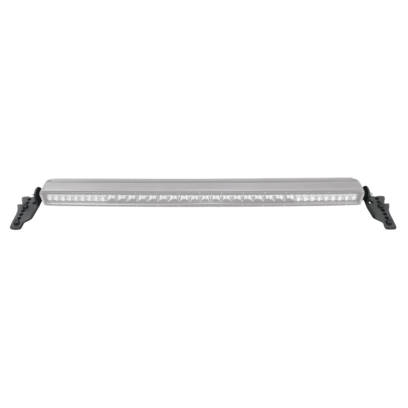 Go Rhino textured black steel hood hinge light mounts for a 30 inch single row LED light bar