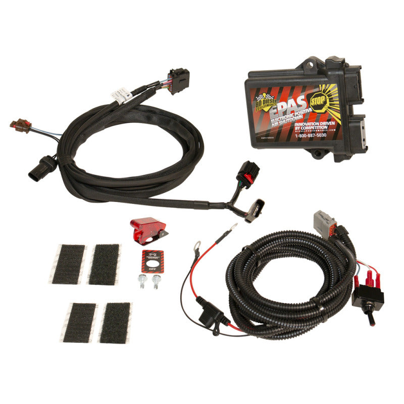 BD Diesel 1036757 Electronic Positive Air Shutdown kit with plug-and-play wiring harness for Ford 6.7L Super Duty.