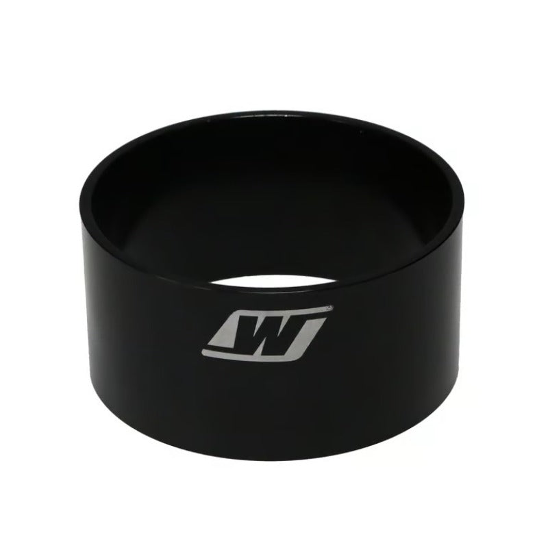 Wiseco 92.5mm black anodized and Teflon coated aluminum piston ring compressor sleeve with laser-etched sizing.