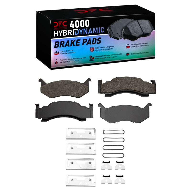 DFC 4000 HybriDynamic front brake pads and installation hardware kit