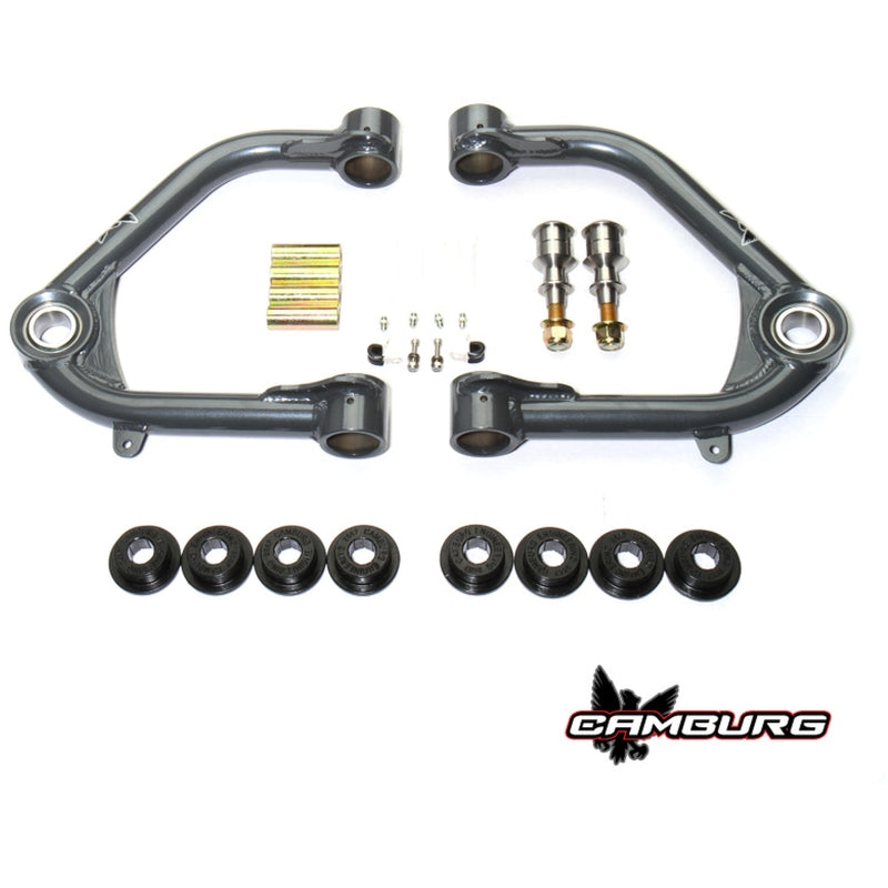 Camburg grey powder coated performance uniball upper control arms for Ford Raptor with stainless steel hardware