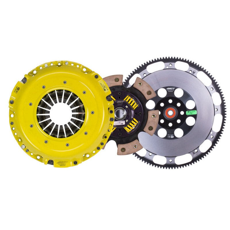 ACT SB12-XTG6 Xtreme clutch kit featuring a gold pressure plate and 6-pad spring-centered race disc.