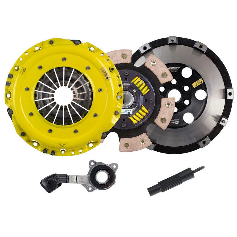 ACT FF5-HDG6 heavy duty race clutch kit featuring a 6-pad ceramic sprung race disc and high-clamp pressure plate.